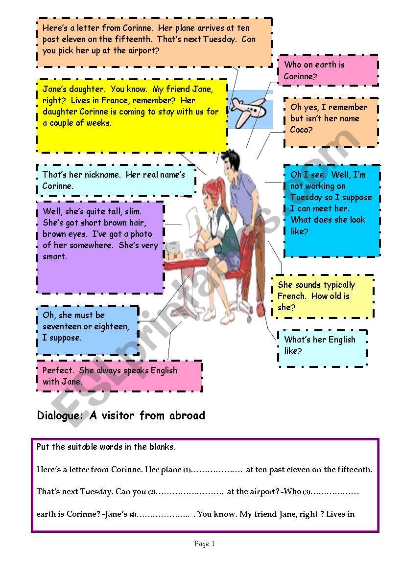 A visitor from abroad worksheet