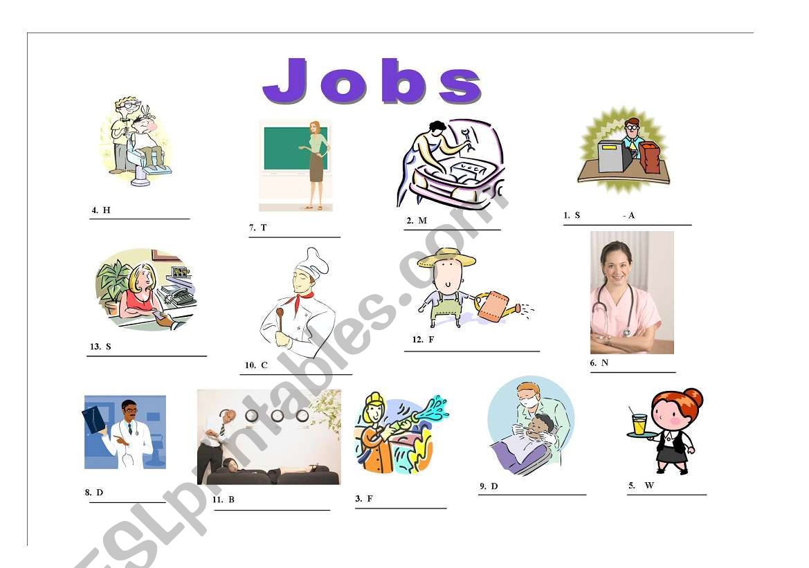 Jobs worksheet