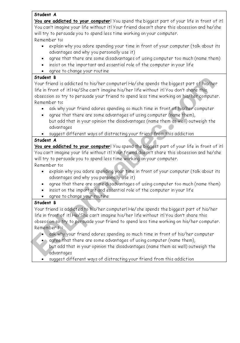 DIALOGUE - ADVANTAGES & DISADVANTAGES OF COMPUTERS