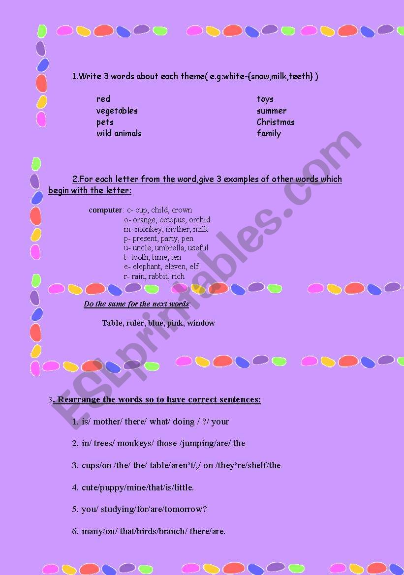 elementary worksheet worksheet