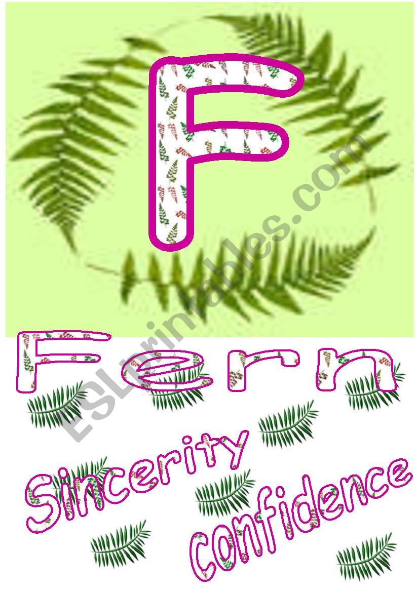 floral alphabets - F worksheet