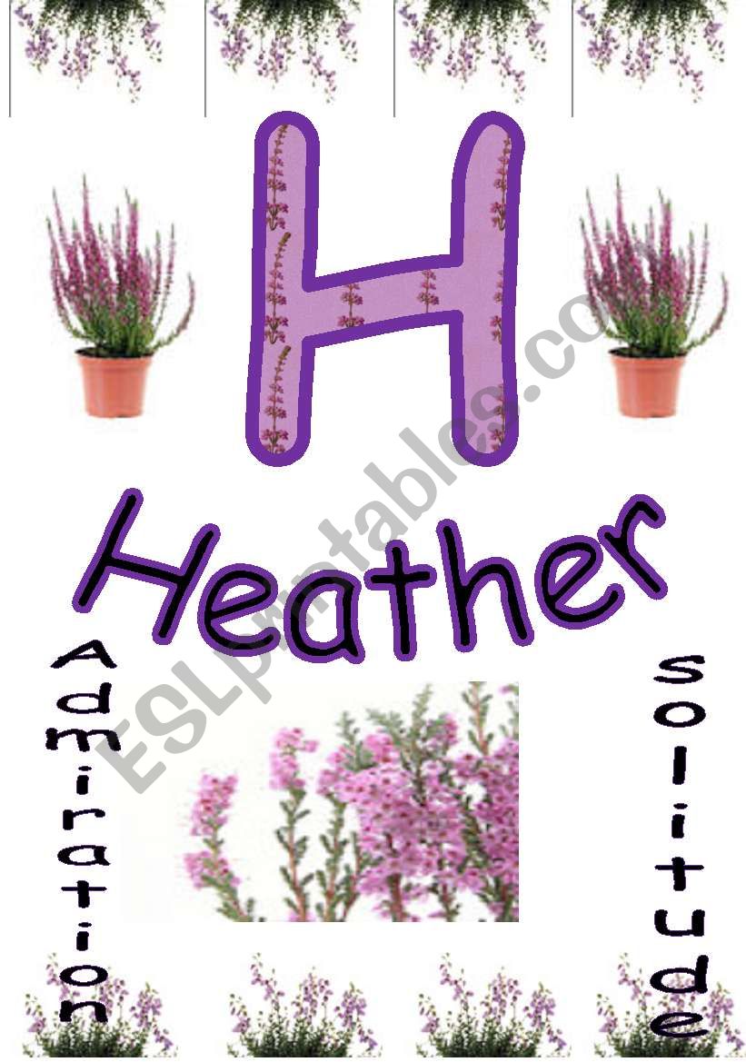 floral alphabets - H worksheet