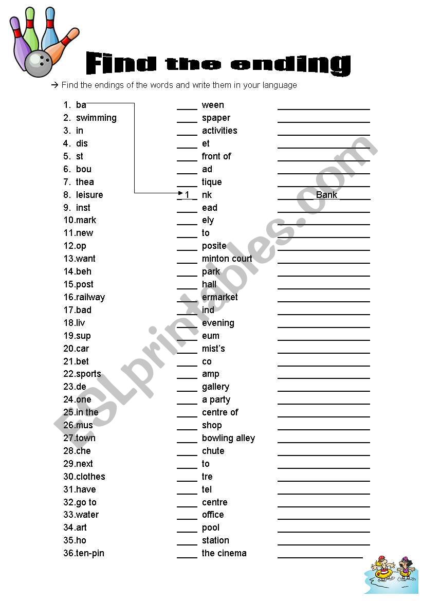 Find the Ending worksheet