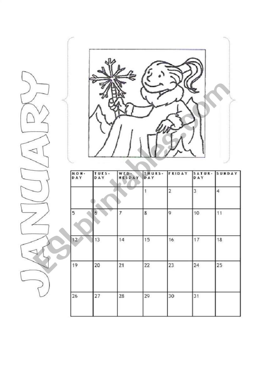 Calendar (1/4) worksheet