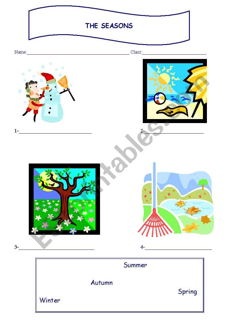 Seasons worksheet