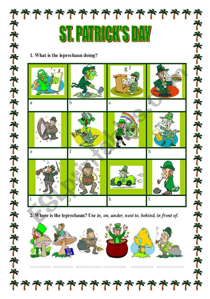 LEPRECHAUN -ST.PATRICKS DAY worksheet