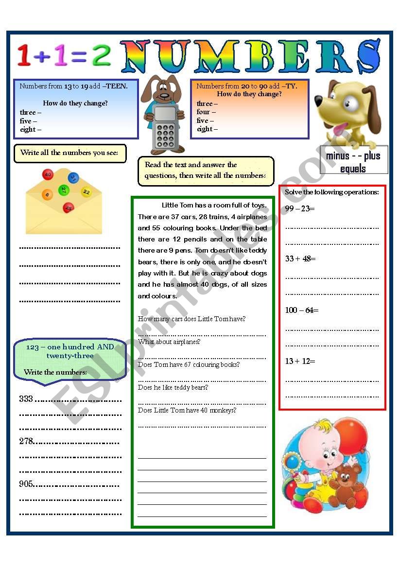 NUMBERS worksheet