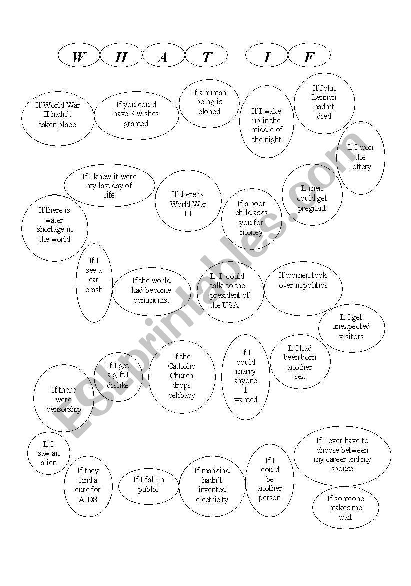 mixed conditional board game worksheet