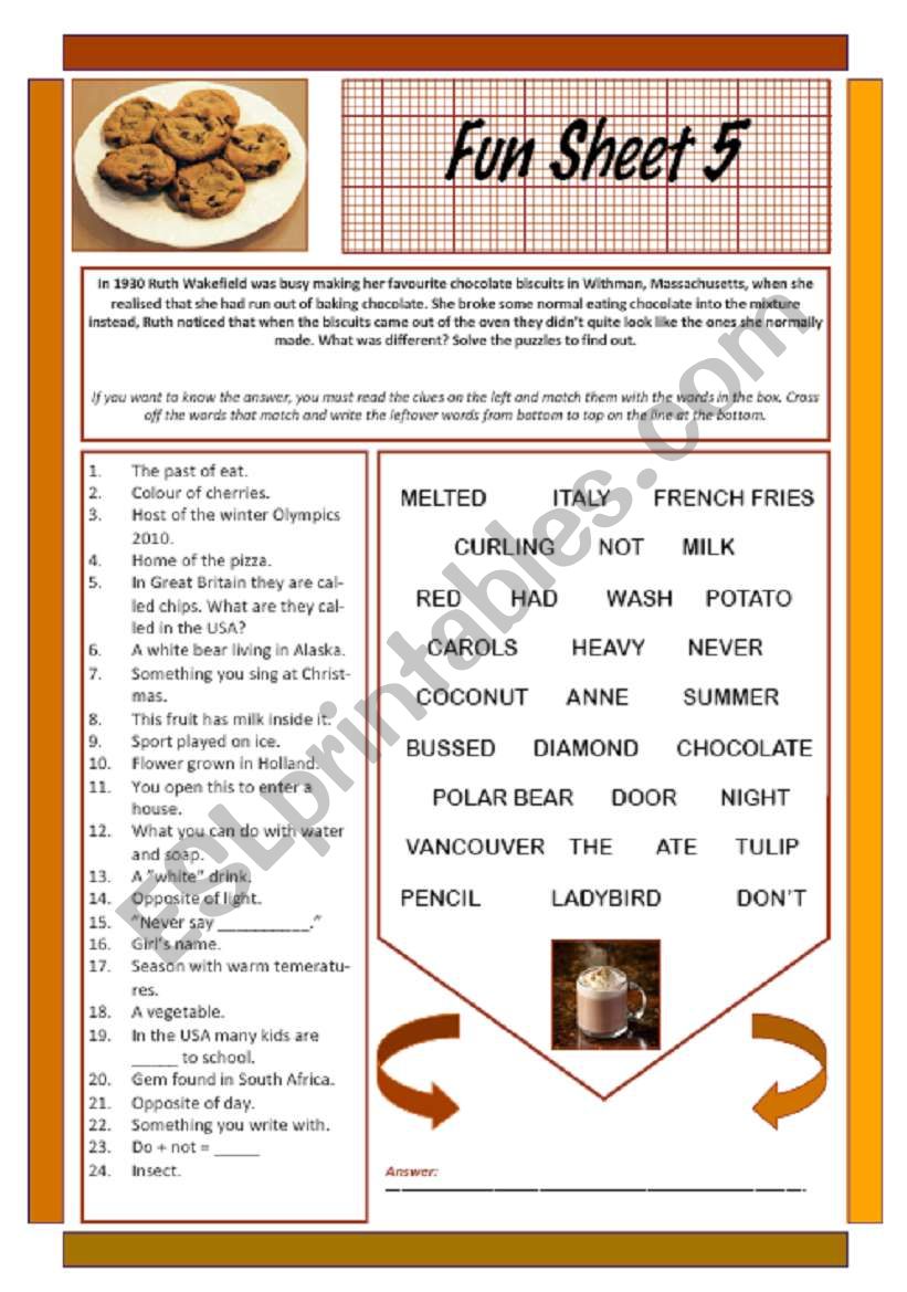 Fun Sheet 5 worksheet