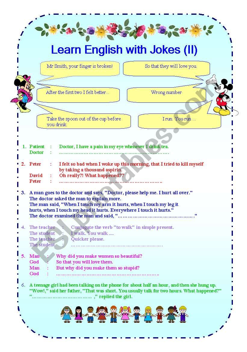 Learn English with Jokes (II) worksheet