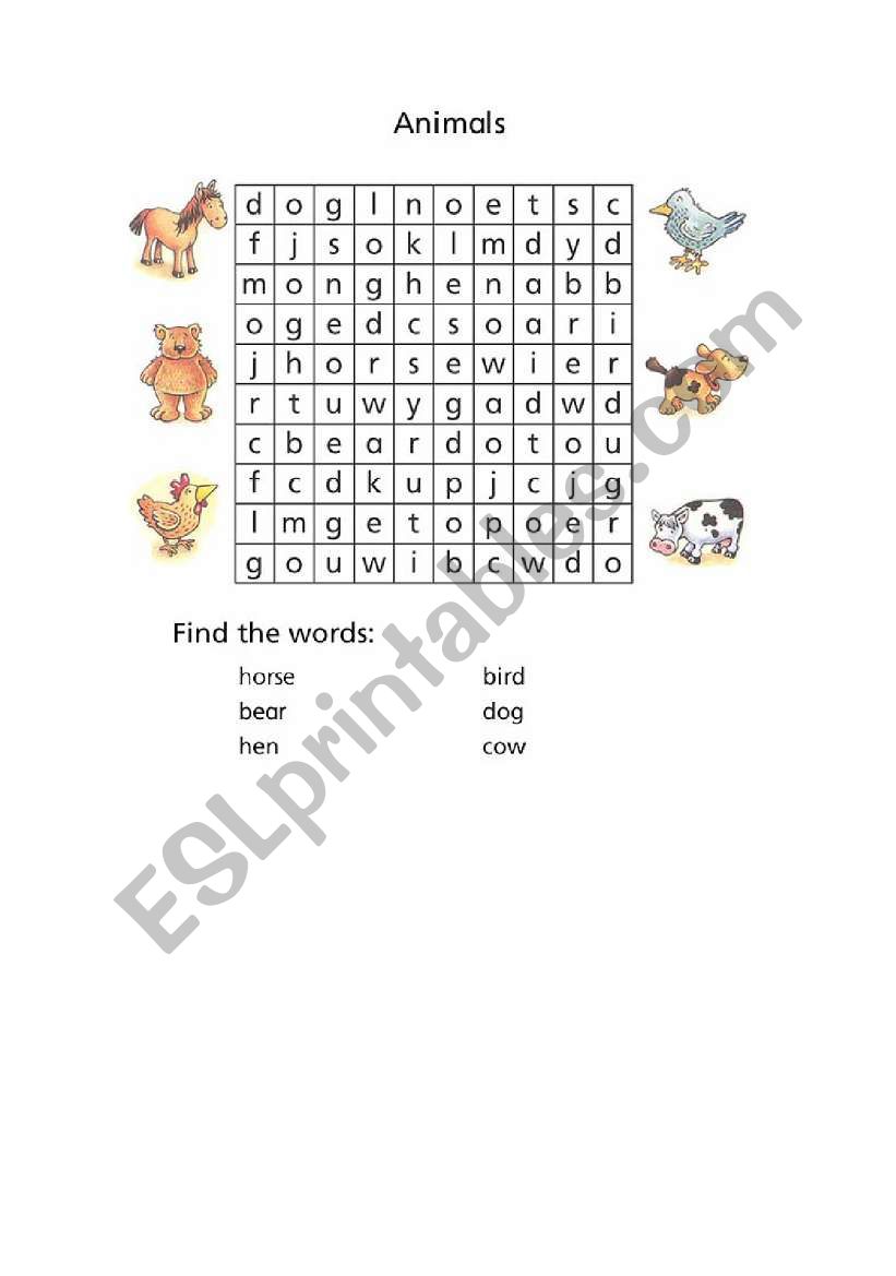 ANIMALS  worksheet