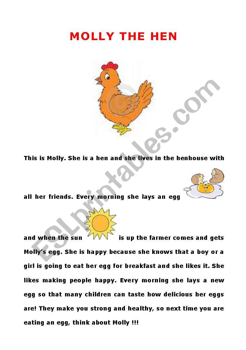 MOLLY THE HEN worksheet