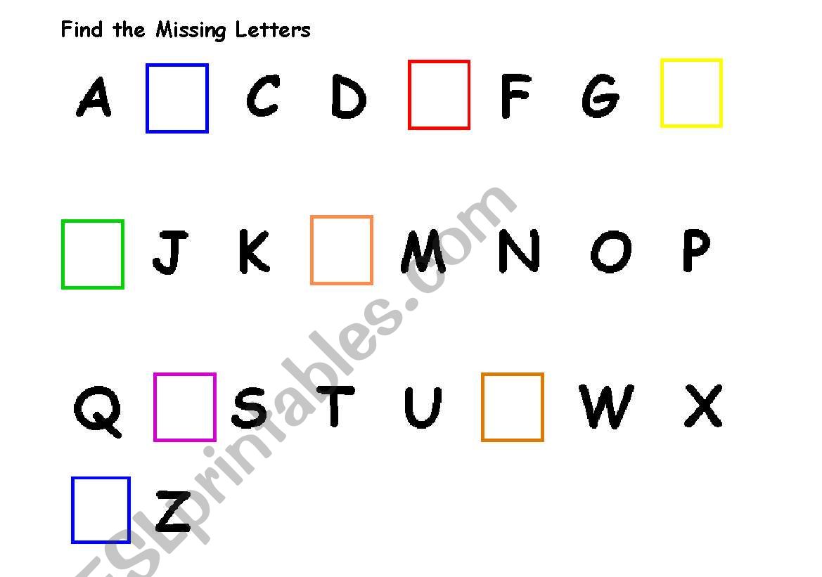 Find the Missing Letters worksheet