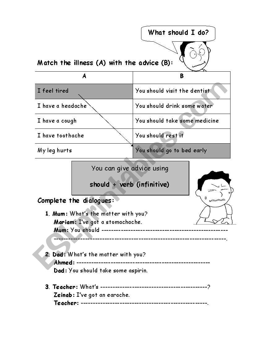 Giving a advice worksheet