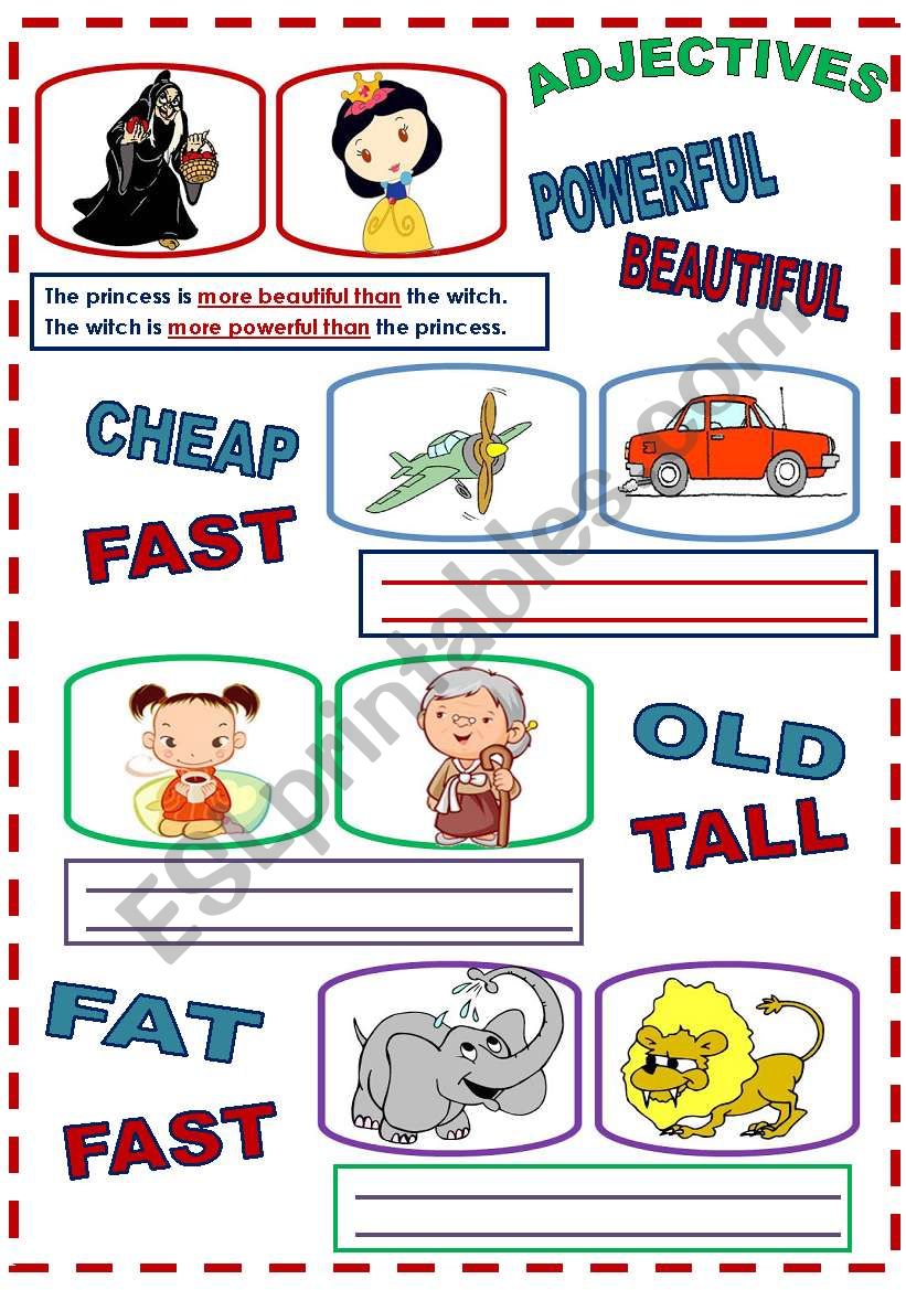 COMPARATIVES worksheet