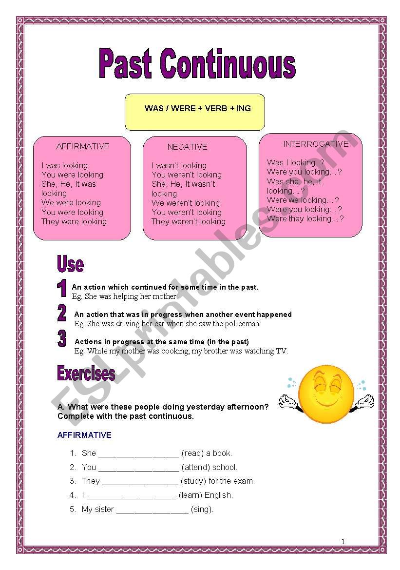 Past Continuous (07.02.09) worksheet