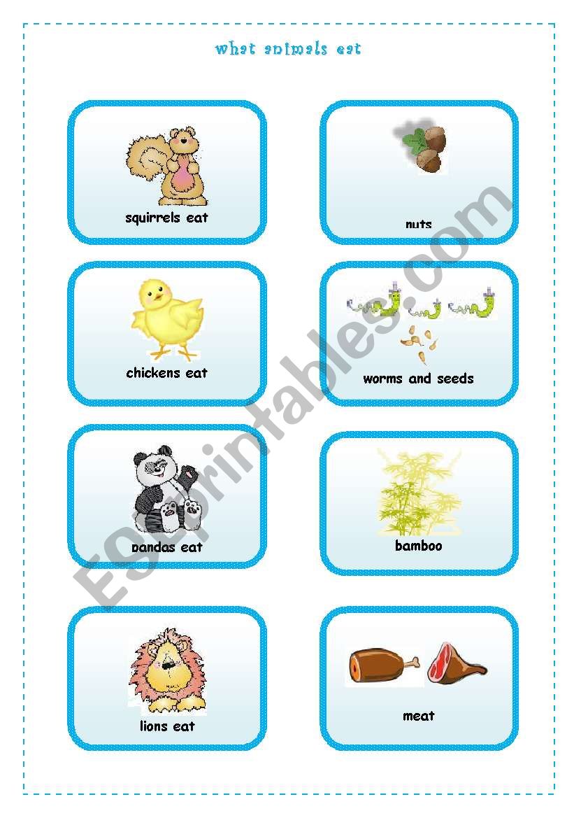 WHAT ANIMALS EAT  2/4 worksheet