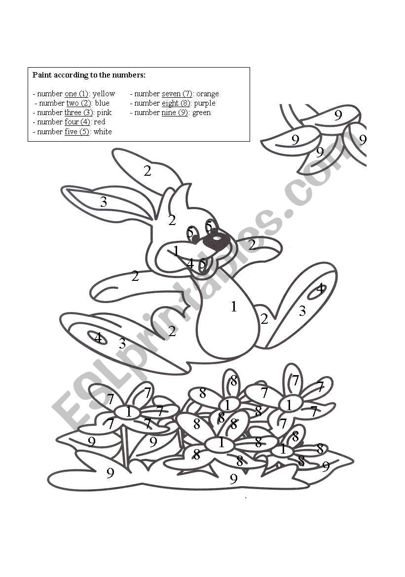 colours and numbers worksheet