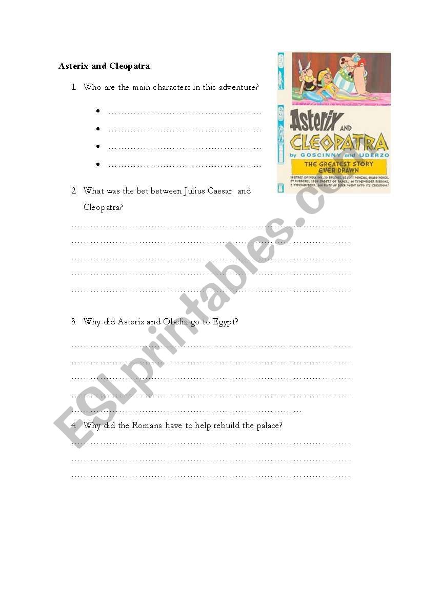 Asterix and Cleopatra worksheet