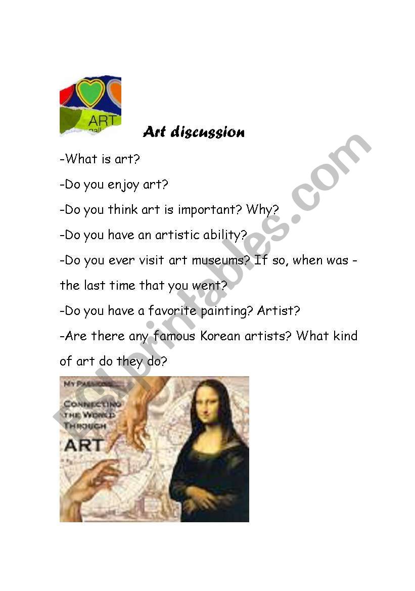 Art Discussion worksheet