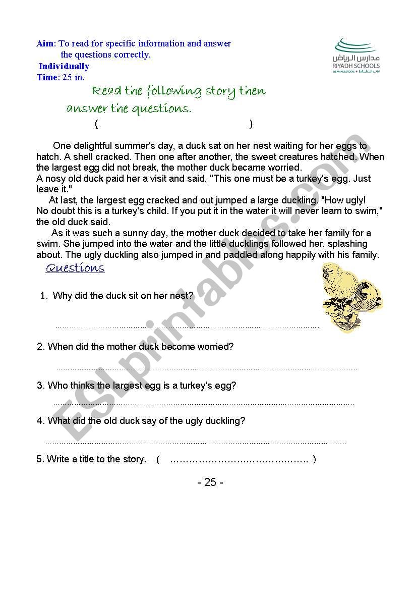 story  worksheet