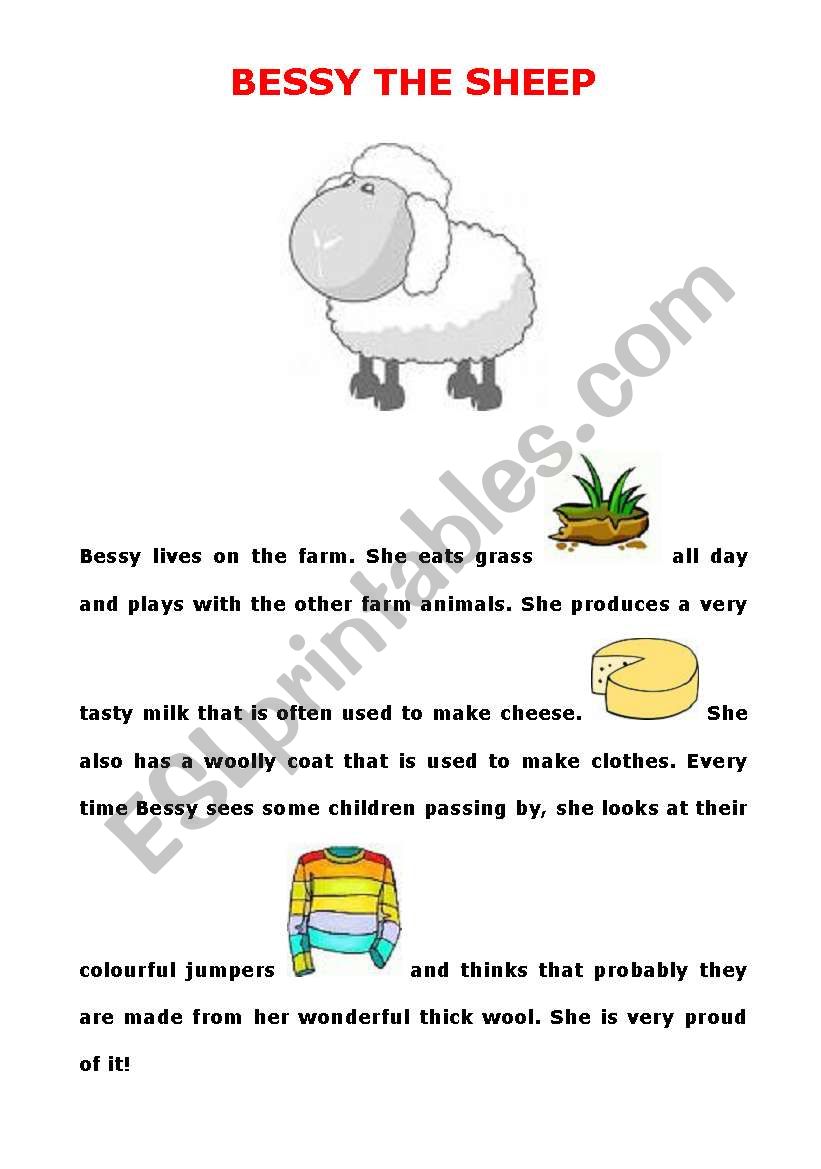 Bessy the sheep worksheet