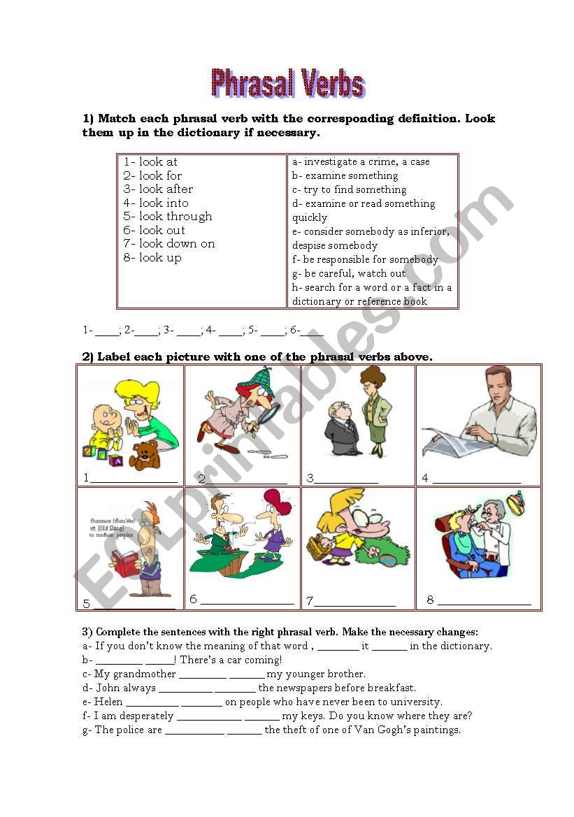 PHRASAL VERBS - LOOK worksheet