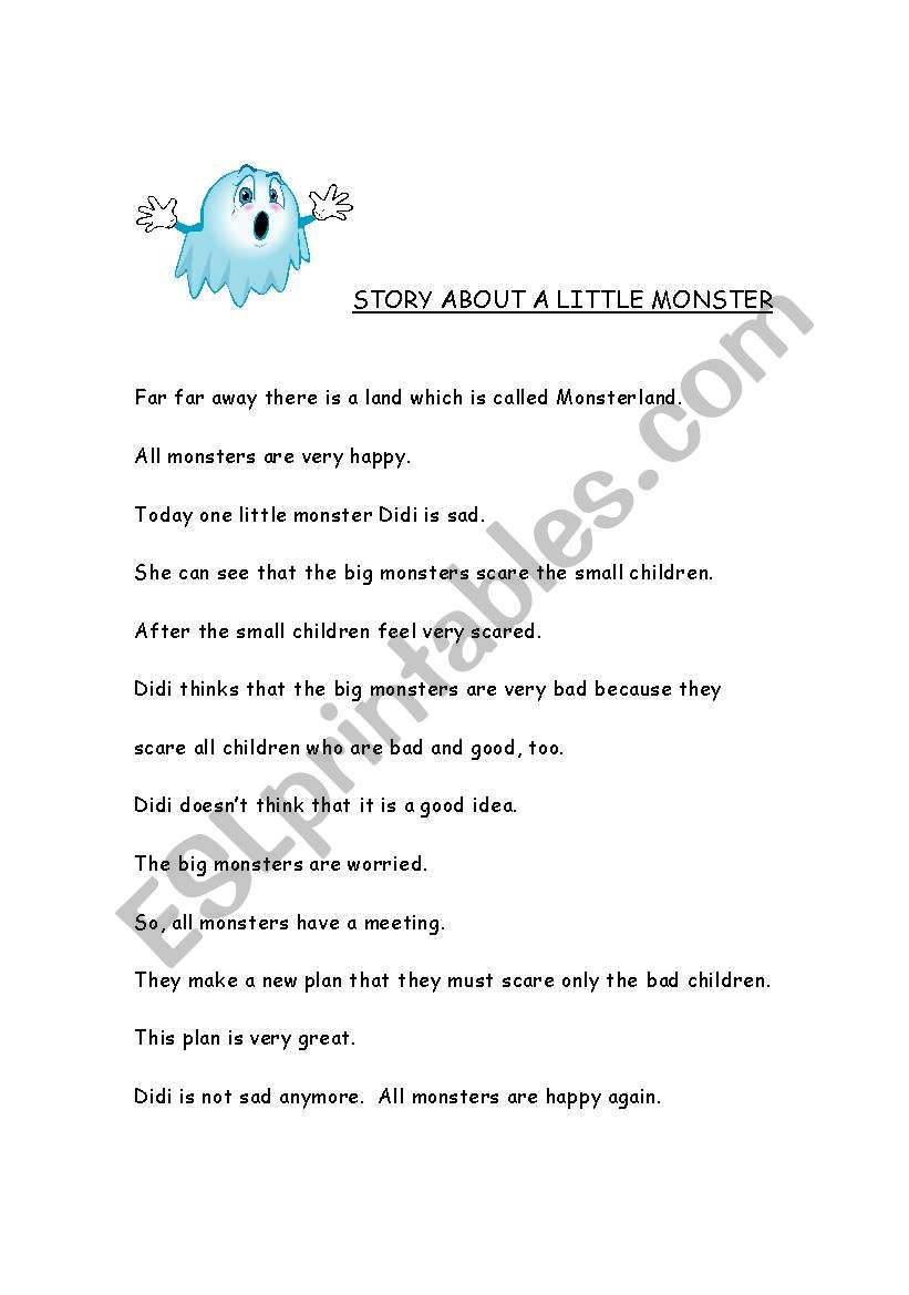 STORY ABOUT A LITTLE MONSTER by Danielle :)