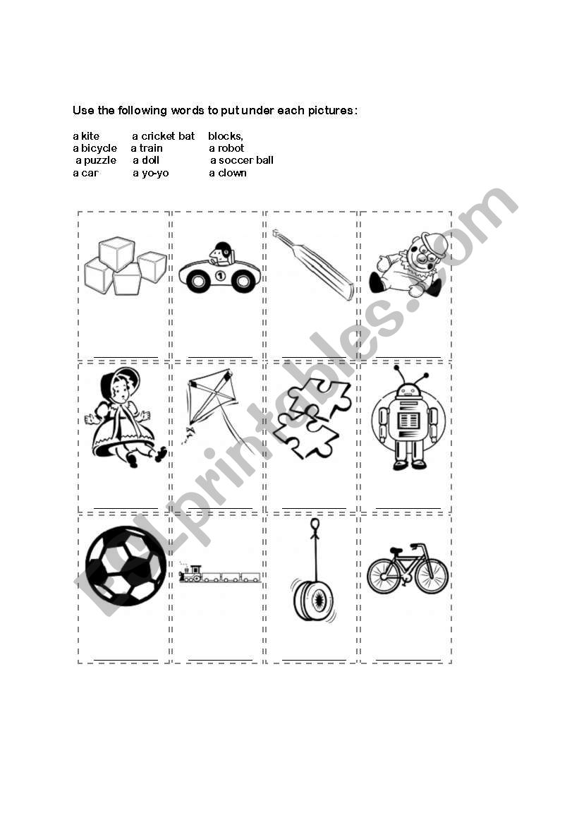 toys worksheet