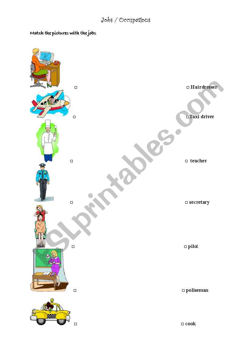 Jobs / Occupations worksheet