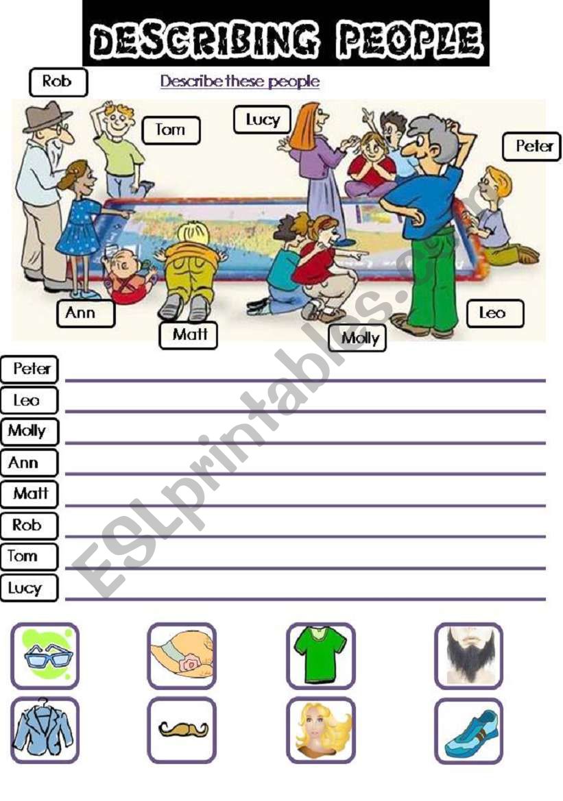 Describing people worksheet