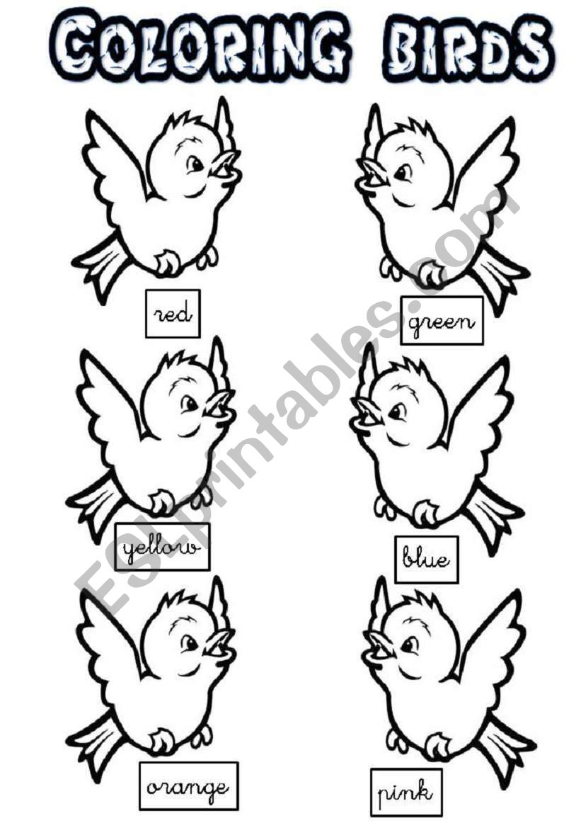 coloring birds worksheet