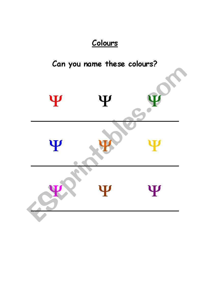 PRACTISE COLOURS!11 worksheet