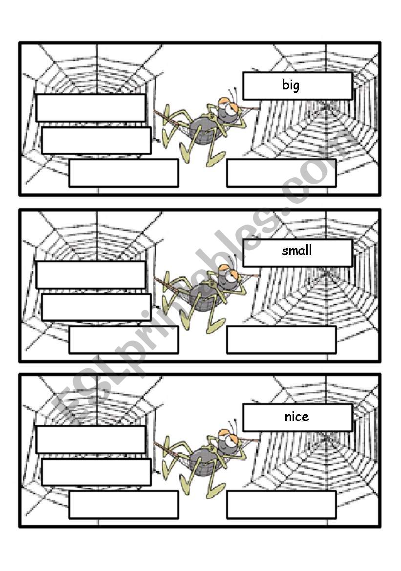 Adjective Spider Webs worksheet