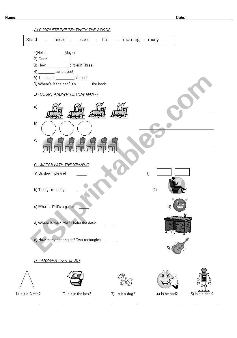 expressions, shapes, and numbers