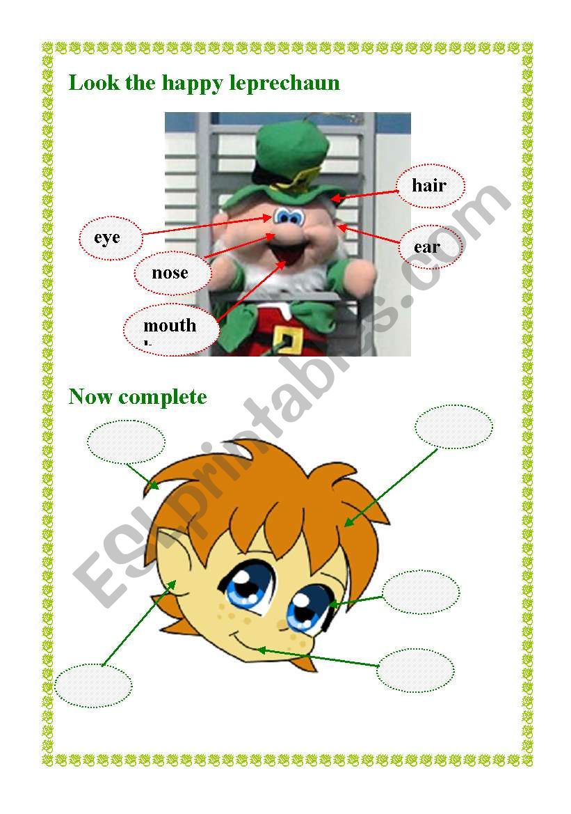 happy leprechaun worksheet