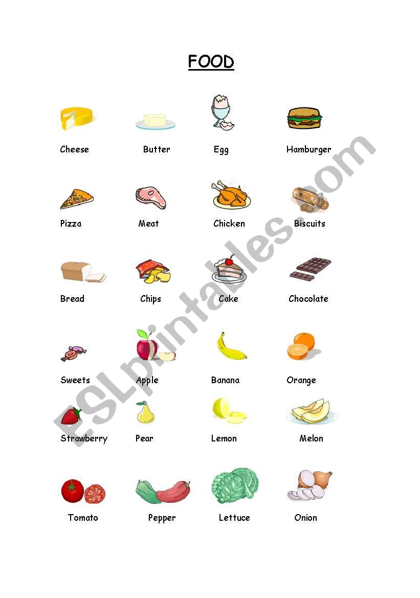 FOOD worksheet