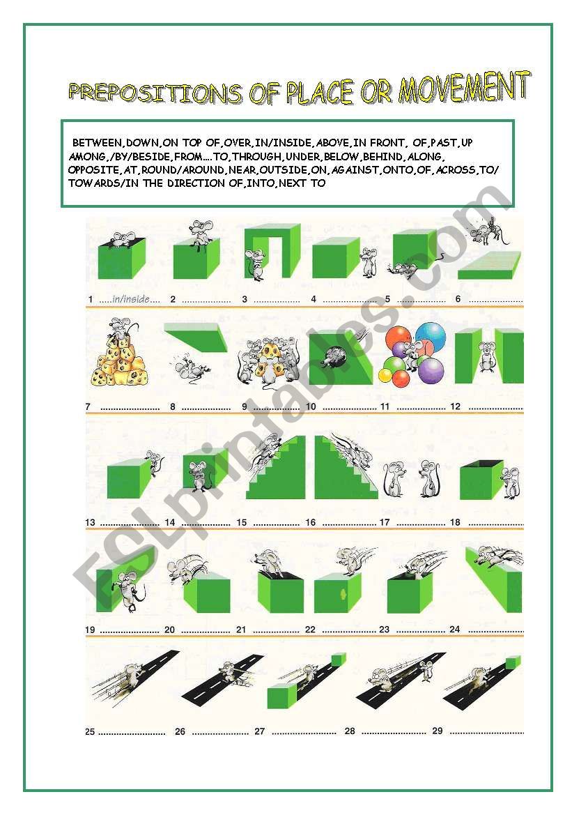 PREPOSITION OF PLACE OR MOVEMENT