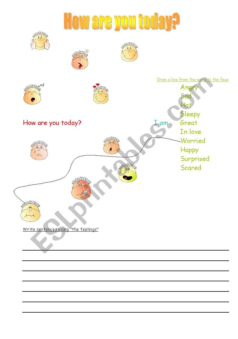 Feelings worksheet