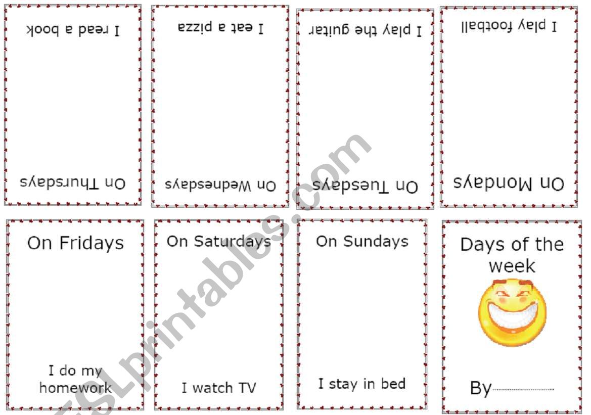 DAYS OF THE WEEK (Minibook) worksheet