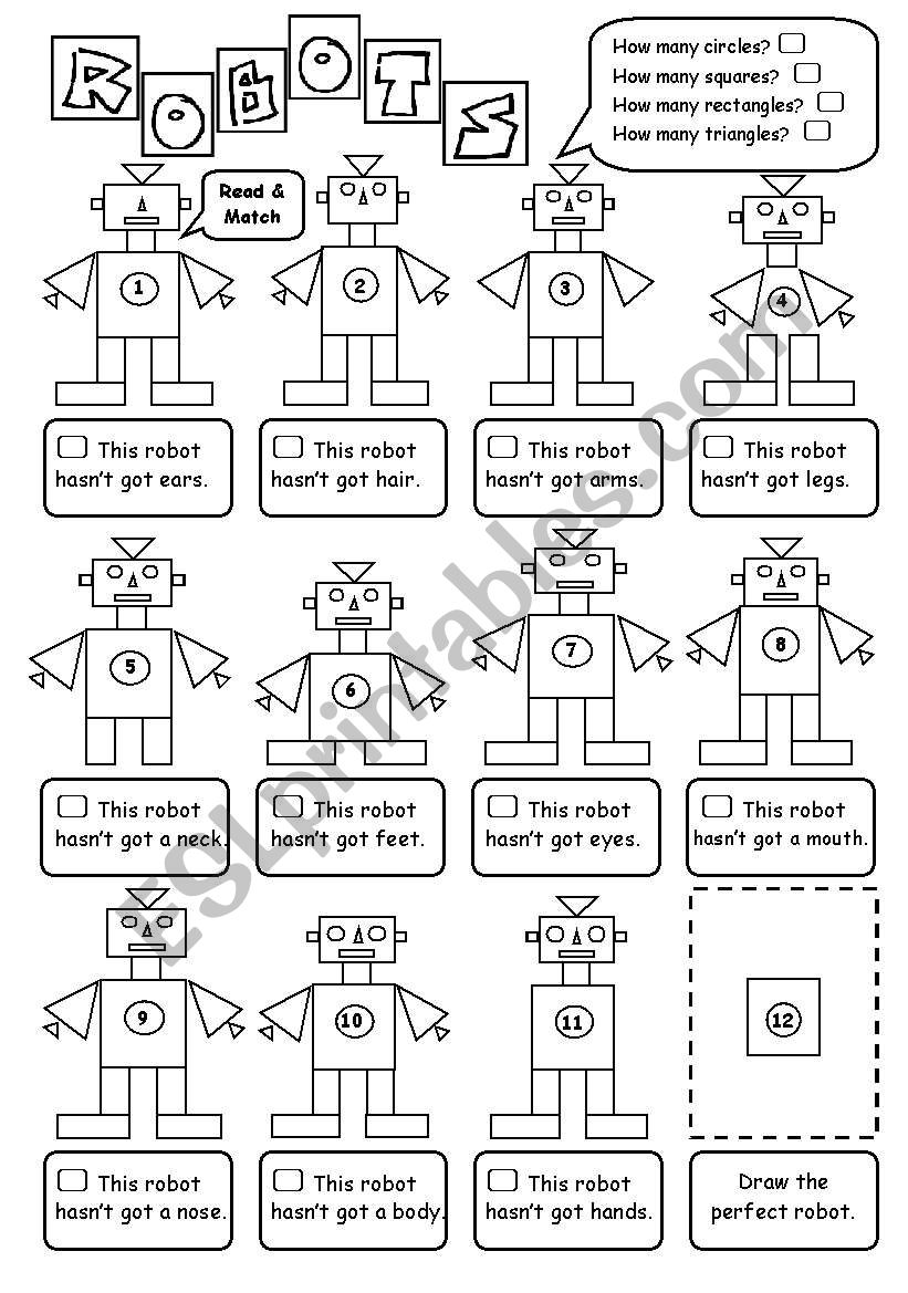 Robots (1) worksheet