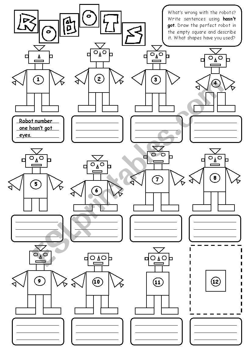 Robots (2) worksheet