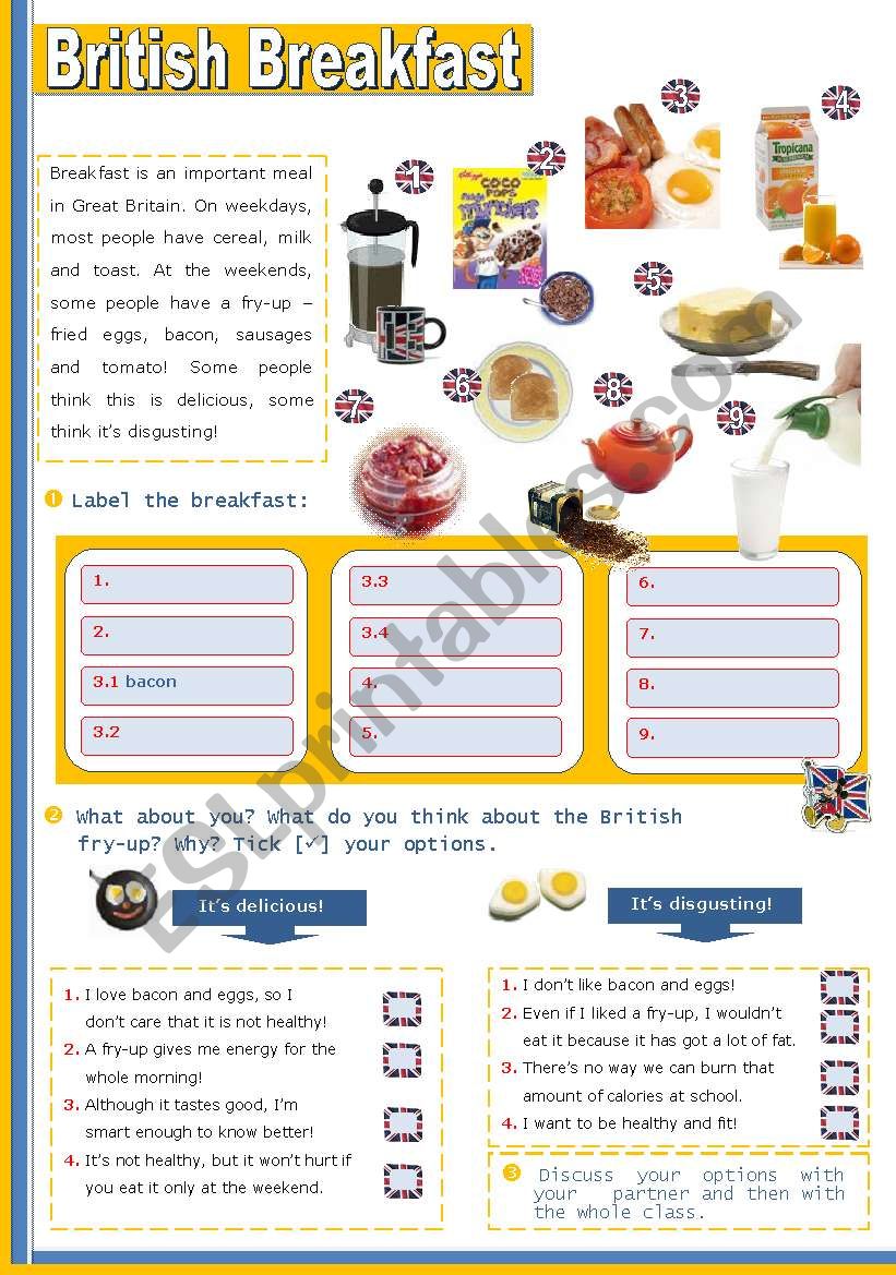 British Breakfast  - for Elementary or Lower Intermediate students