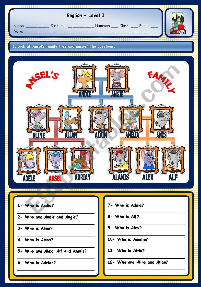 MICE FAMILY worksheet