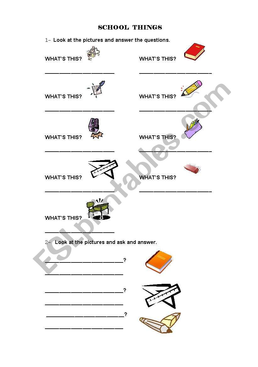 SCHOOL THINGS worksheet