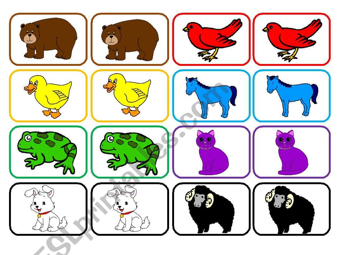 Brown Bear cards worksheet