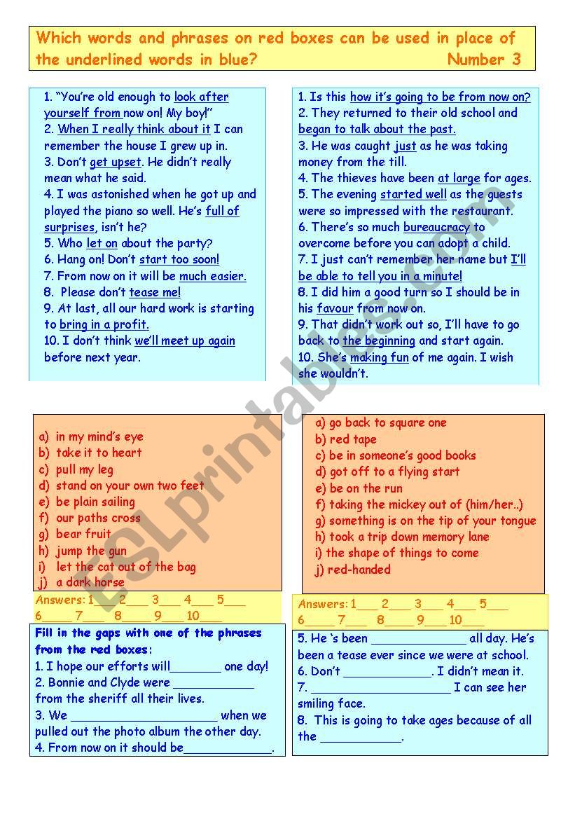 Synonyms 3 worksheet