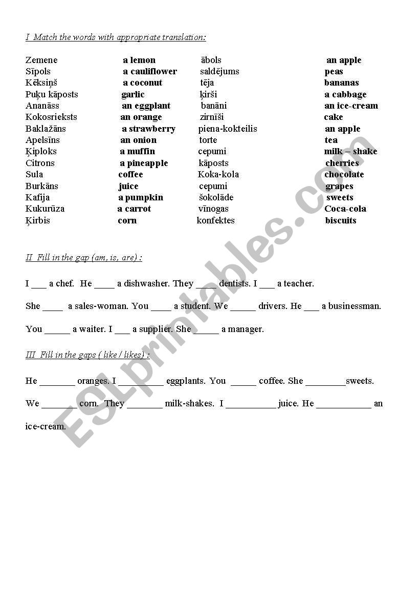 Present simple worksheet