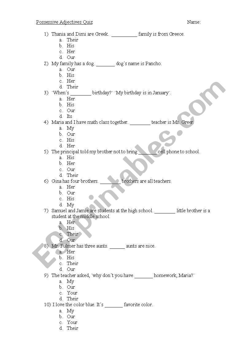 possessive-adjectives-quiz-esl-worksheet-by-celineclark