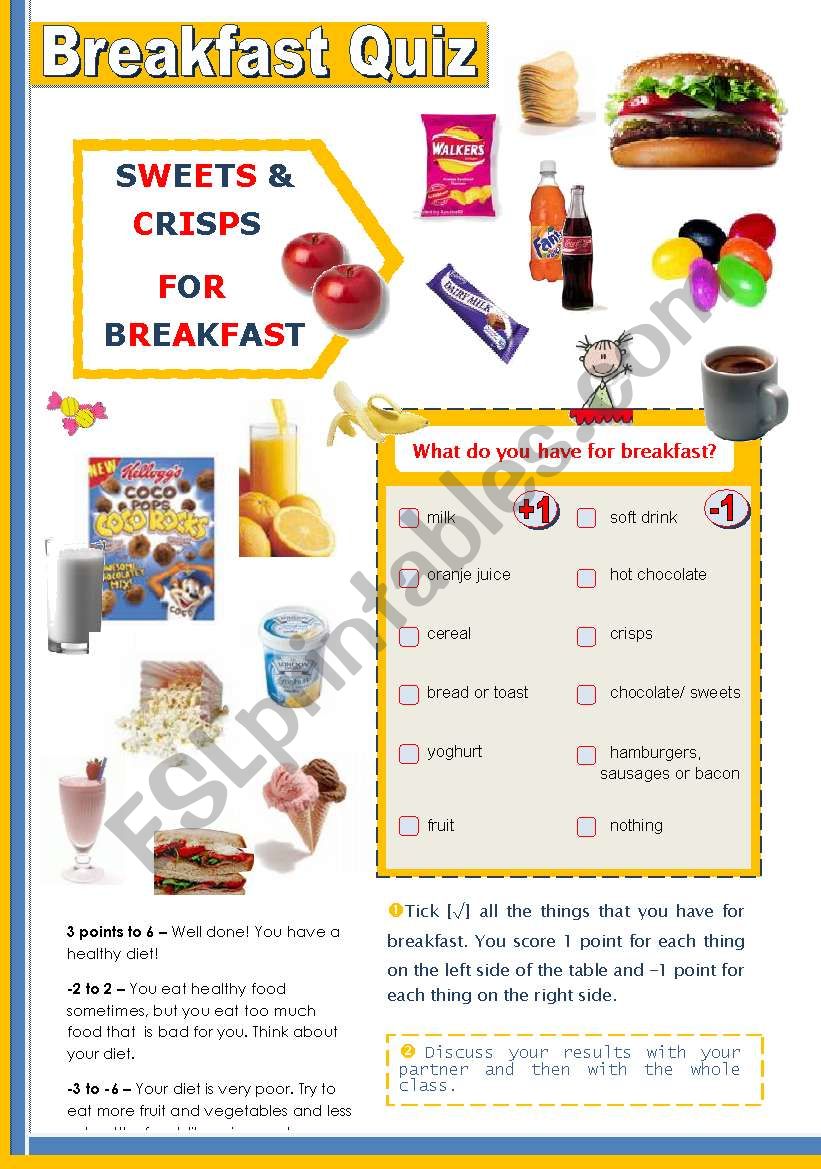 Breakfast Quiz  - Students find out how (un) healthy  their breakfast is